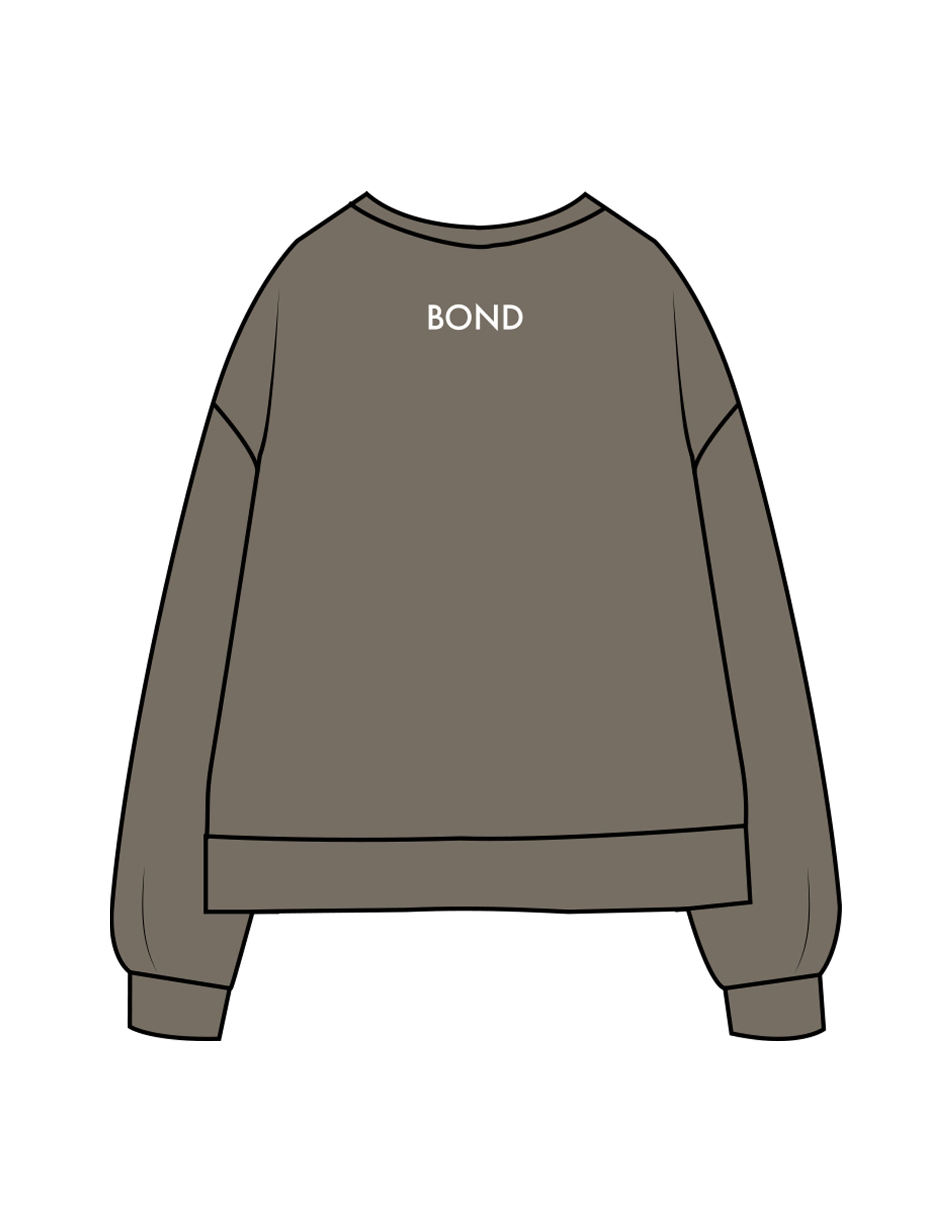 The Recycled Unisex Crewneck - Army - Bond Fitness - Center Chest Round & Upper Back - Printed - White