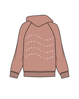 The Womens Hoodie - Clay - Coastal Core - Left Chest & Back Center - White