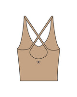 The Sporty Strappy Tank - Light Brown - Evolve Lagree - Center Chest & Center Back - Printed - Navy