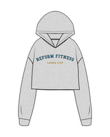 The Crop Terry Hoodie - Heather - Reform Fitness - Center Chest Stacked & Back Center Neckline - Full Color