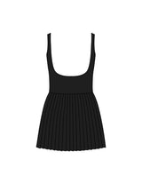 The Scoop Back Dress - Black - Gladden Gains - Center Chest - Printed - White