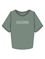 The Crop Tee - Sage - Fase Lagree - Center Chest - Printed - Ecru