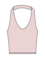 The Halter Tank - Pink - Movement Pilates Buffalo - Center Back - Printed - White