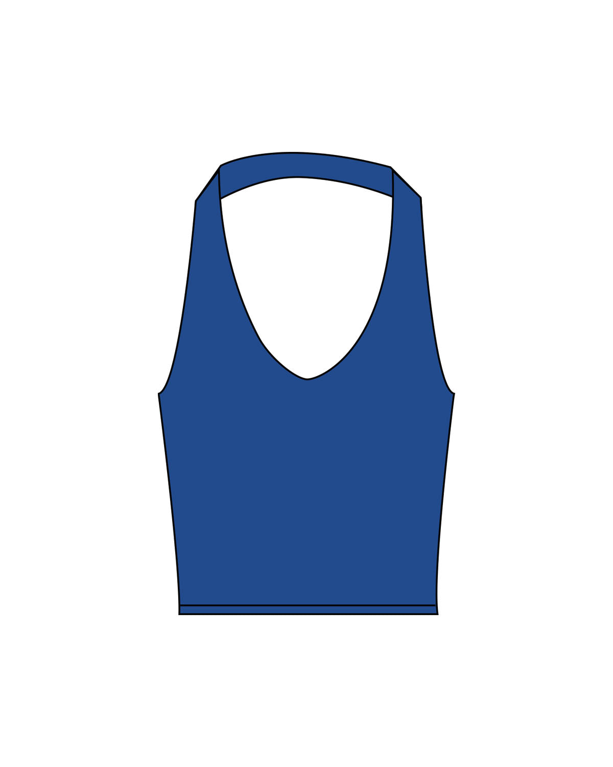The Halter Tank - Blue - Reform Fitness - Center Back - Printed - White