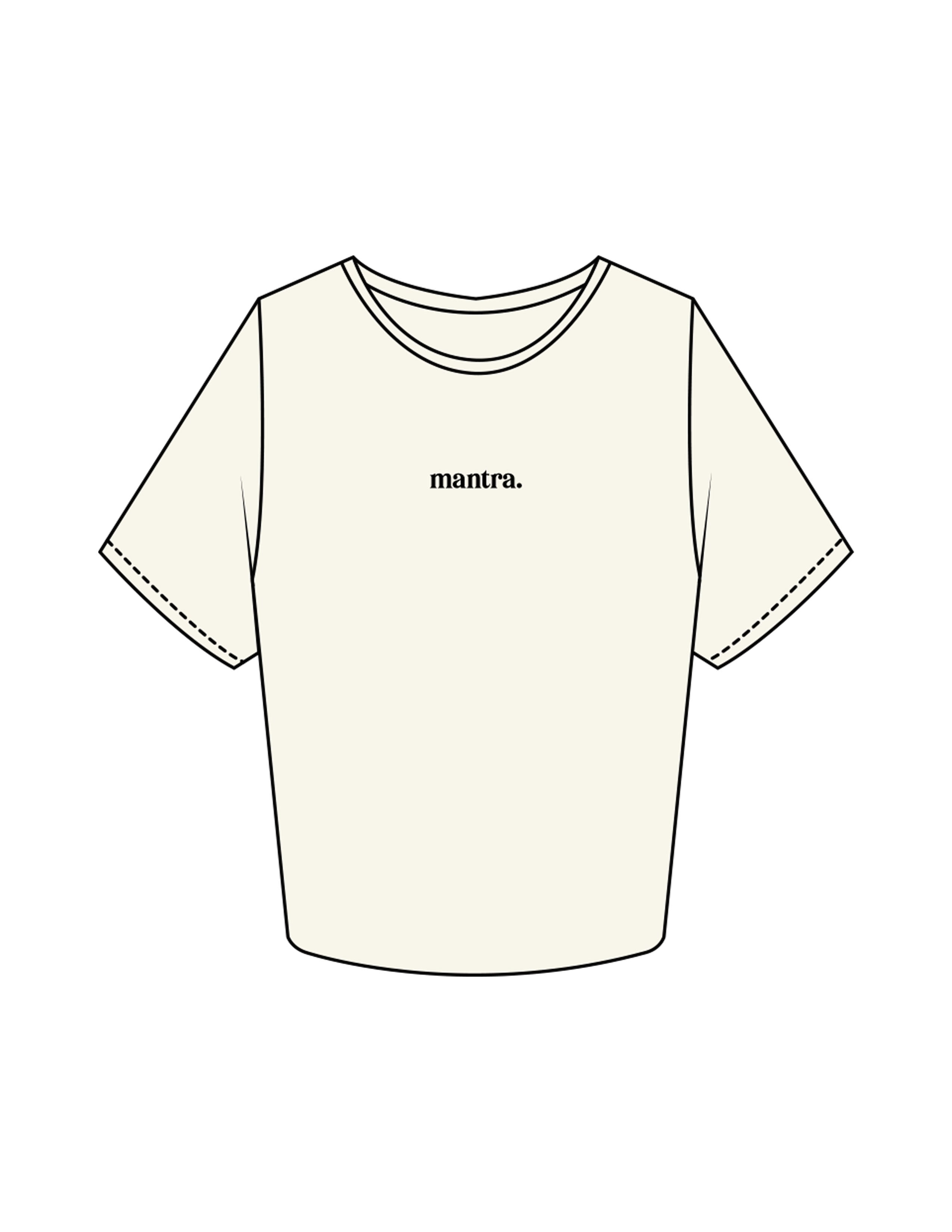 The Crop Tee - Off White - Mantra - Center Chest - Printed - Black