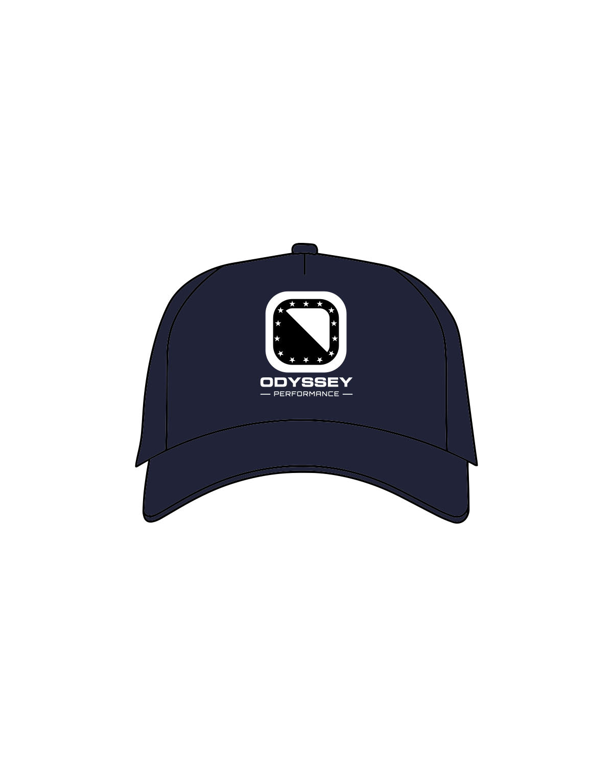 The 5 Panel Trucker Hat - Navy - Odyssey Performance - Center Crown - icon - Printed - Full Color