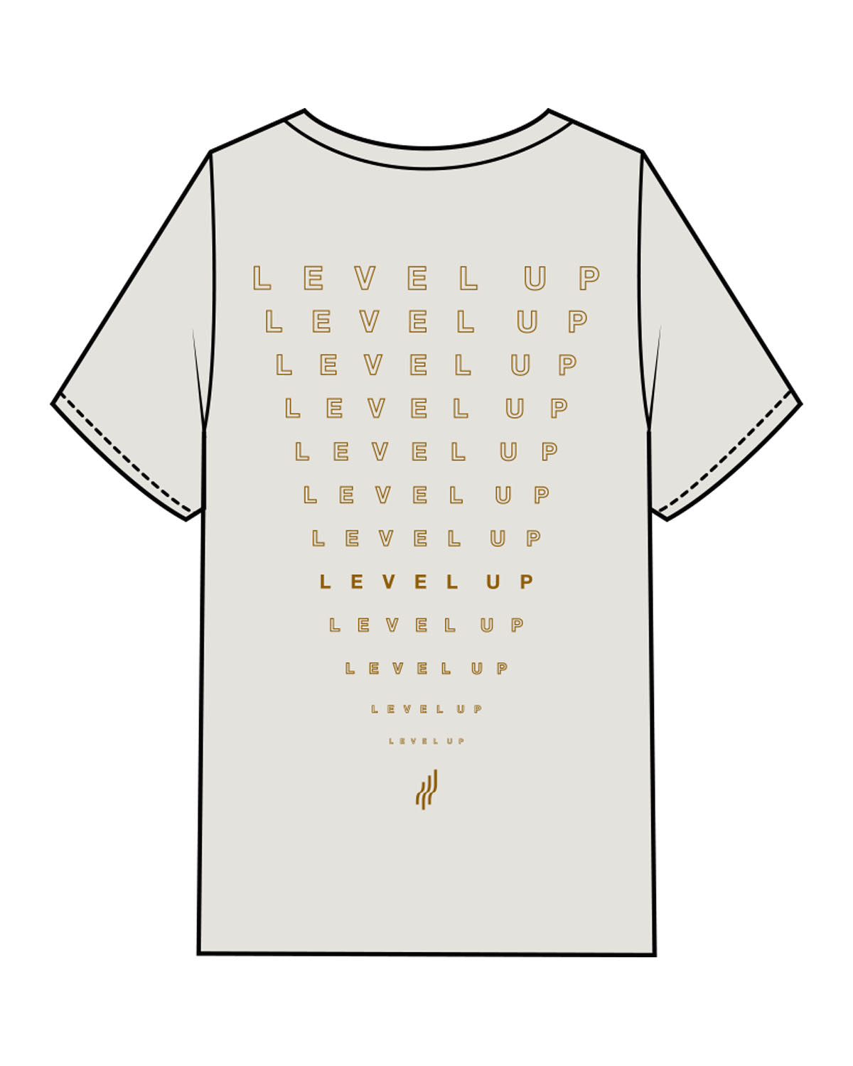 The Mens Heavyweight Tee - Washed Bone - Lagreemixx Retail - Left Chest - Back Descending Stacked - Printed - Bronze