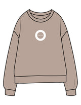 The Midweight Unisex Crewneck - Washed Cement - HiLo - Center Chest & Back Stacked - Printed - White