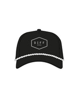 The Surf Hat - Black / White - DiffEyewear - Center Crown - Embroidered - White