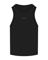 The Ribbed Full Length Tank - Black - Spring House - Center Chest - "Spring House" Logo - Embroidered- White