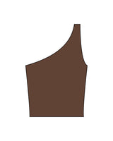 The One Shoulder Tank - Brown - Coach Code - Left Bottom Back - Text - Printed - White