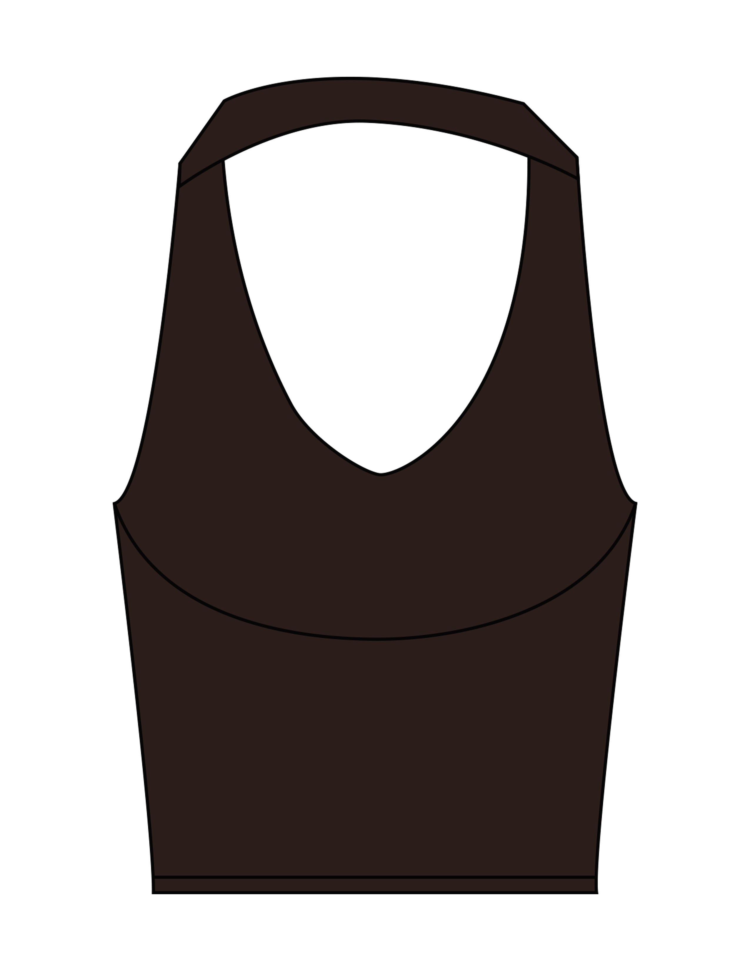 The Halter Tank - Brown - Karve - Front Bottom - Printed - White
