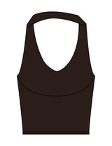 The Halter Tank - Brown - Karve - Front Bottom - Printed - White