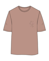The Womens Oversized Tee - Clay - The Vibe - Left Chest & Back Center - Tone on Tone