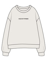 The Mens Crewneck - Bone - Haus of Fitness - Center Chest & Back Round - Printed - Full Color