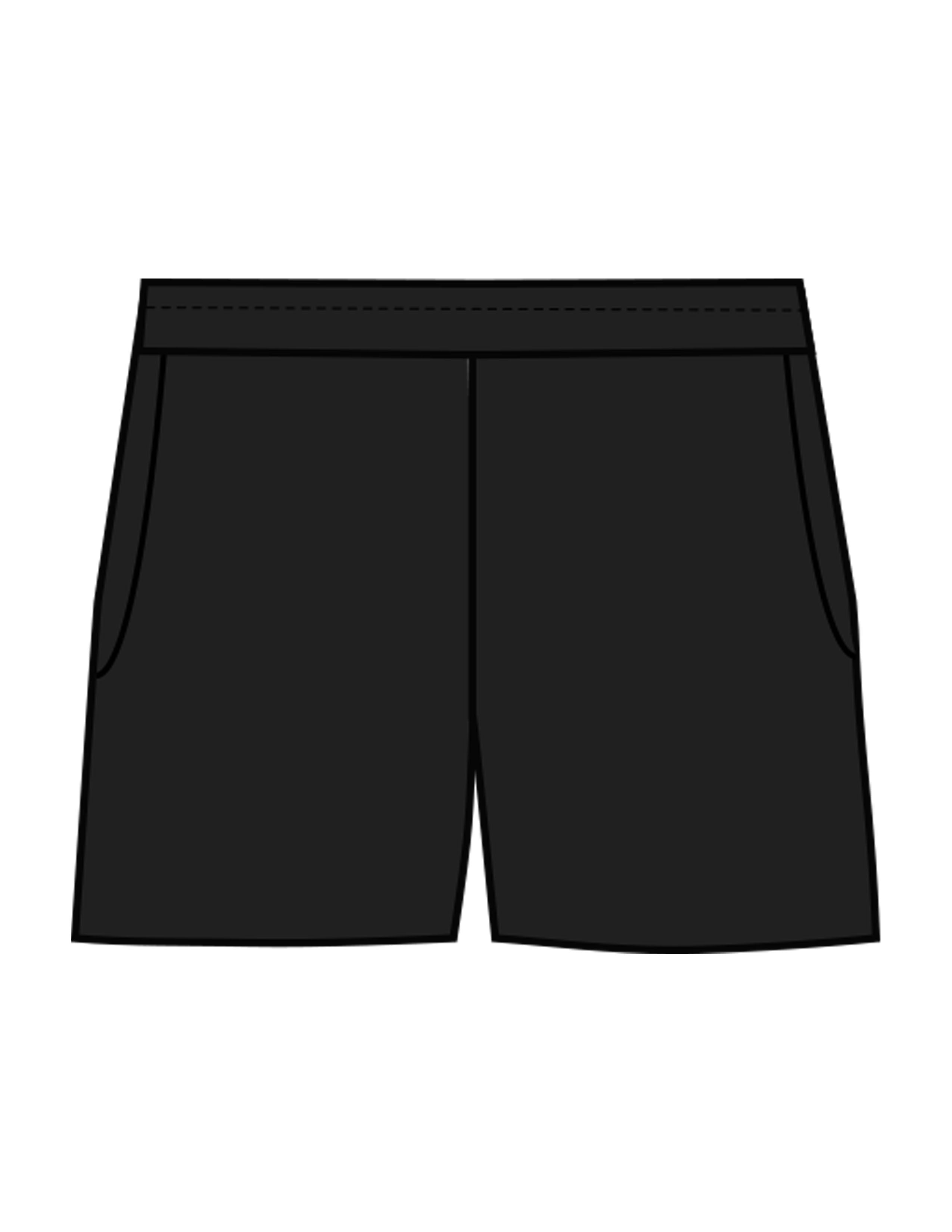 The Womens Sweat Shorts - Black - Lagree Red - Back Pocket - Embroidered - Red