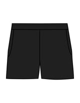 The Womens Sweat Shorts - Black - Lagree Red - Back Pocket - Embroidered - Red
