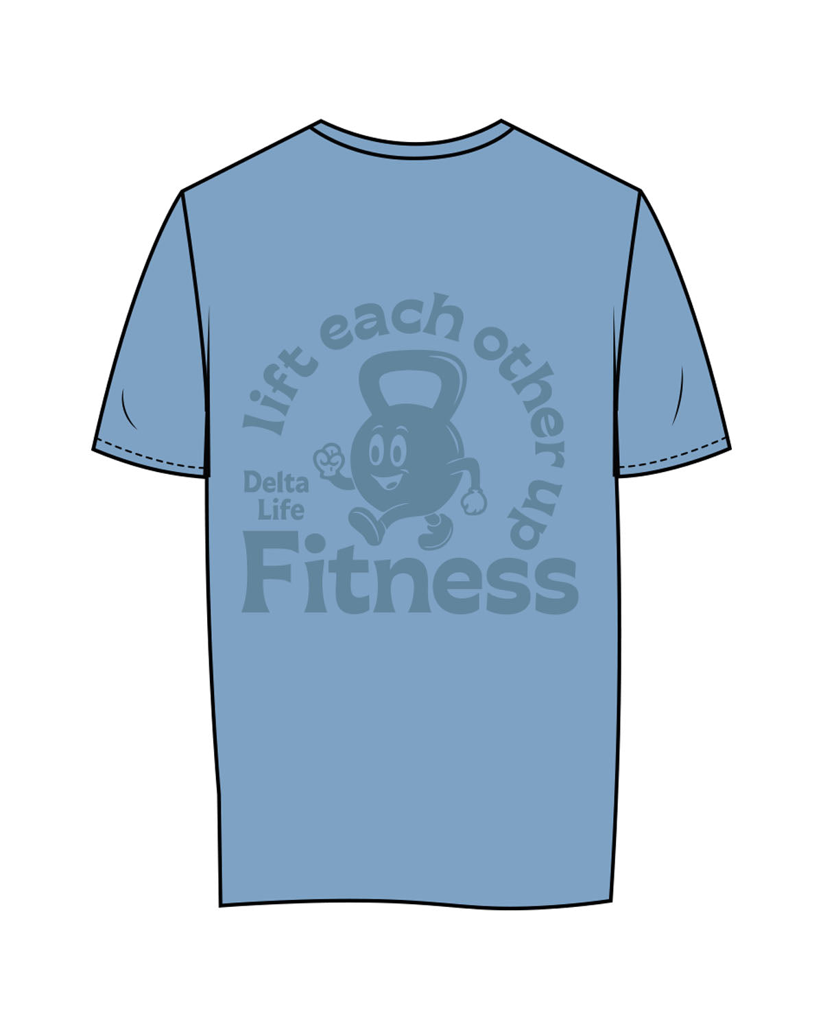 The Womens Tee - Carolina - Delta Fitness - Left Chest & Back Stacked - Printed - Tone on Tone