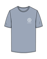 The Mens Tee - Powder  - Counterstrain - Left Chest & Back Center Stacked - Full Collor