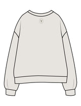 The Womens Crewneck - Washed Bone - Velvaere - Center Chest Stacked & Back Neckline - Printed - Green