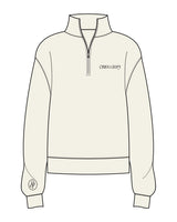 The Womens 1/4 Zip - Off White - Onyx & Ivory - Left Chest & Right Wrist - Printed - Black