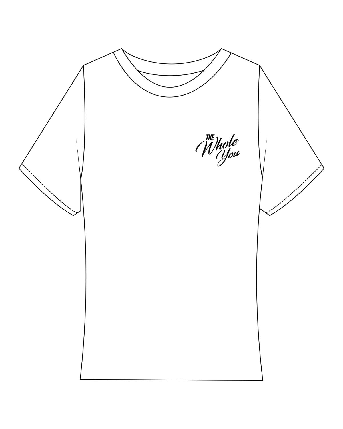 The Baby Tee - White - The Whole You Wellness - Left Chest - Printed - Black