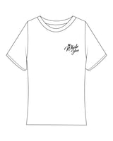 The Baby Tee - White - The Whole You Wellness - Left Chest - Printed - Black