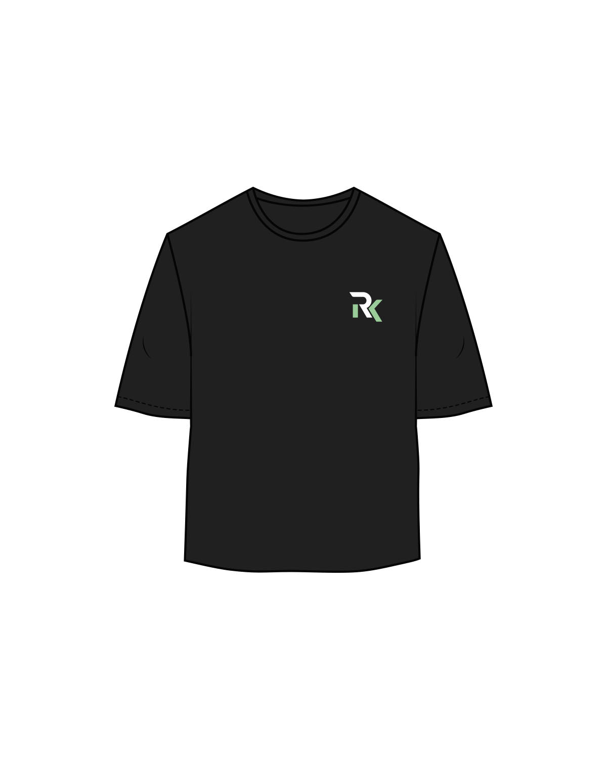 The Oversized Crop Tee - Black - REKINECTED - Left Chest & Center Back Stacked - Printed - Full Color