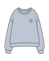 The Womens Crewneck - Powder - MD Hyperbaric - Left Chest Round & Back Illustration - Printed - Navy