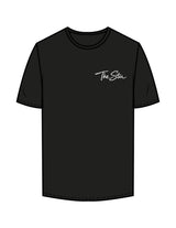 The Mens Tee - Black - The Stu - Left Chest - Printed - White