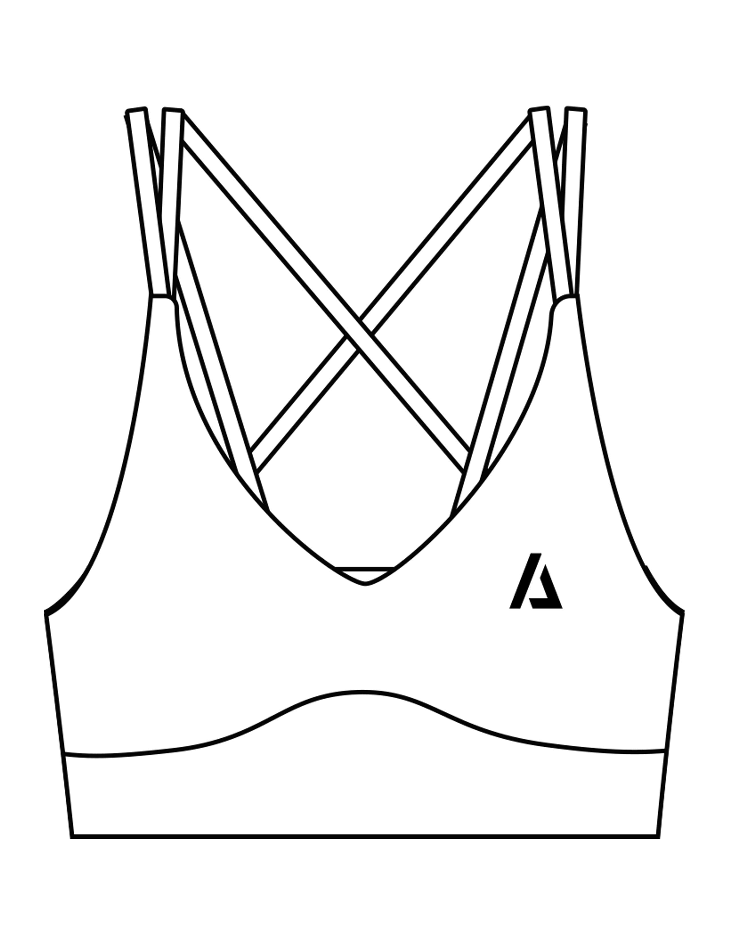The Strappy Bra - White - ALTORA - Left Chest - Printed - Black