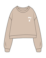 The Studio Crop - Taupe - STUDIO 7 - Left Chest - Printed - White