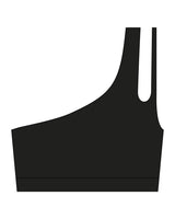 The One Shoulder Bra - Black - Reform Studios - Center Back - Printed - White