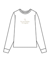 The Mens Heavyweight Long Sleeve - White - Core Reform - Center Chest Stacked - Printed - Dark Khaki