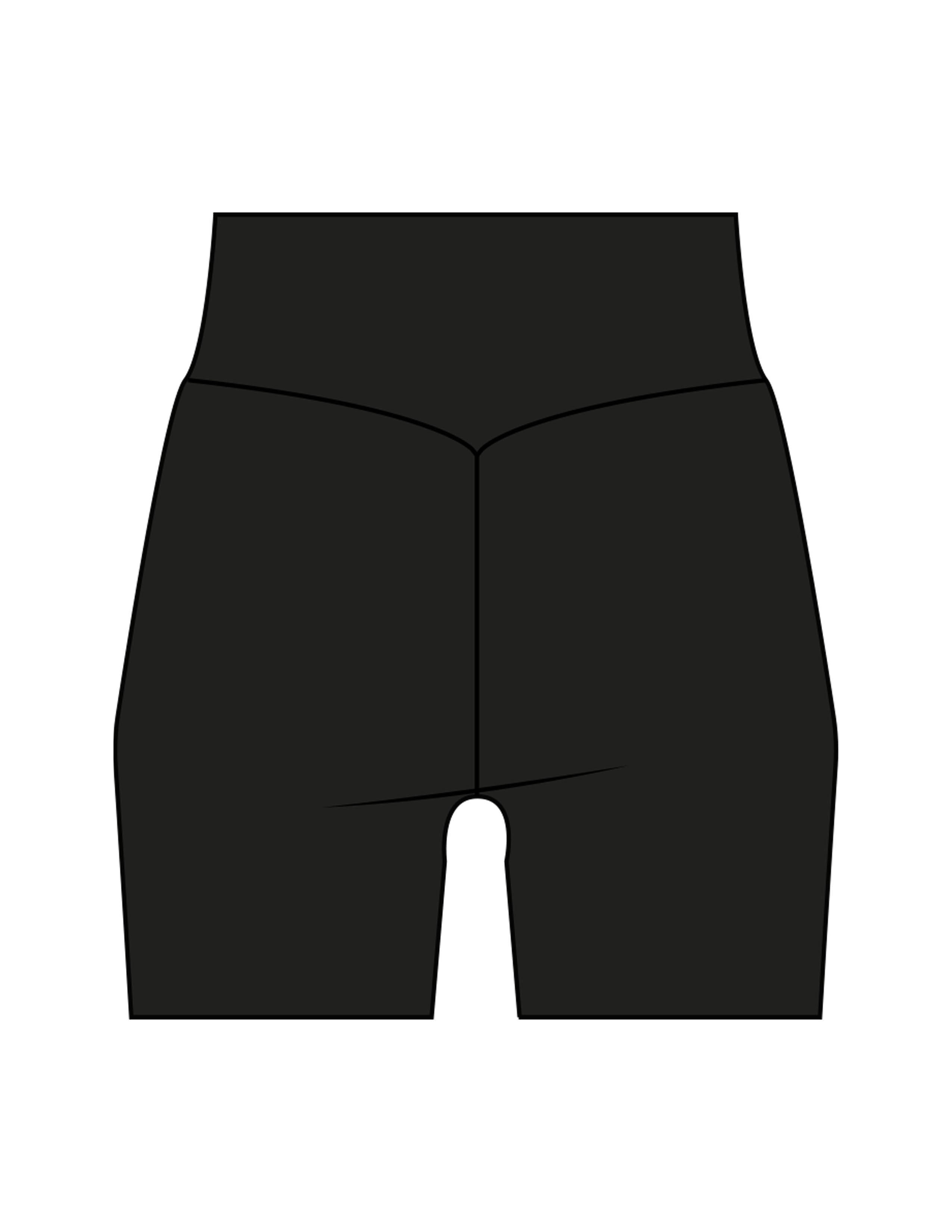 The Basic Short - Black - Drench - Left Leg - Printed - White