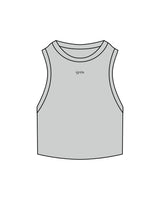 The Ribbed Crop Tank - Storm - Ignite Barre & Fitness - Center Chest - Embroidered - Black