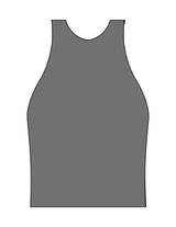The High Neck Racer Tank - Grey - The Refinery Fitness Studio - Center Back - Printed - Black