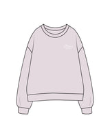 The Womens Crewneck - Orchid - Poppys Pilates - Left Chest Stacked Logo - Embroidered - White