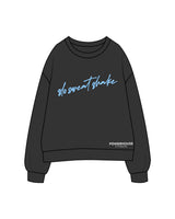 The Womens Crewneck - Washed Black - Powerhouse Fitness - Full Front - Printed - Full Color