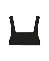 The Box Cut Bra - Black - Drench - Lower Back Left - Printed - White