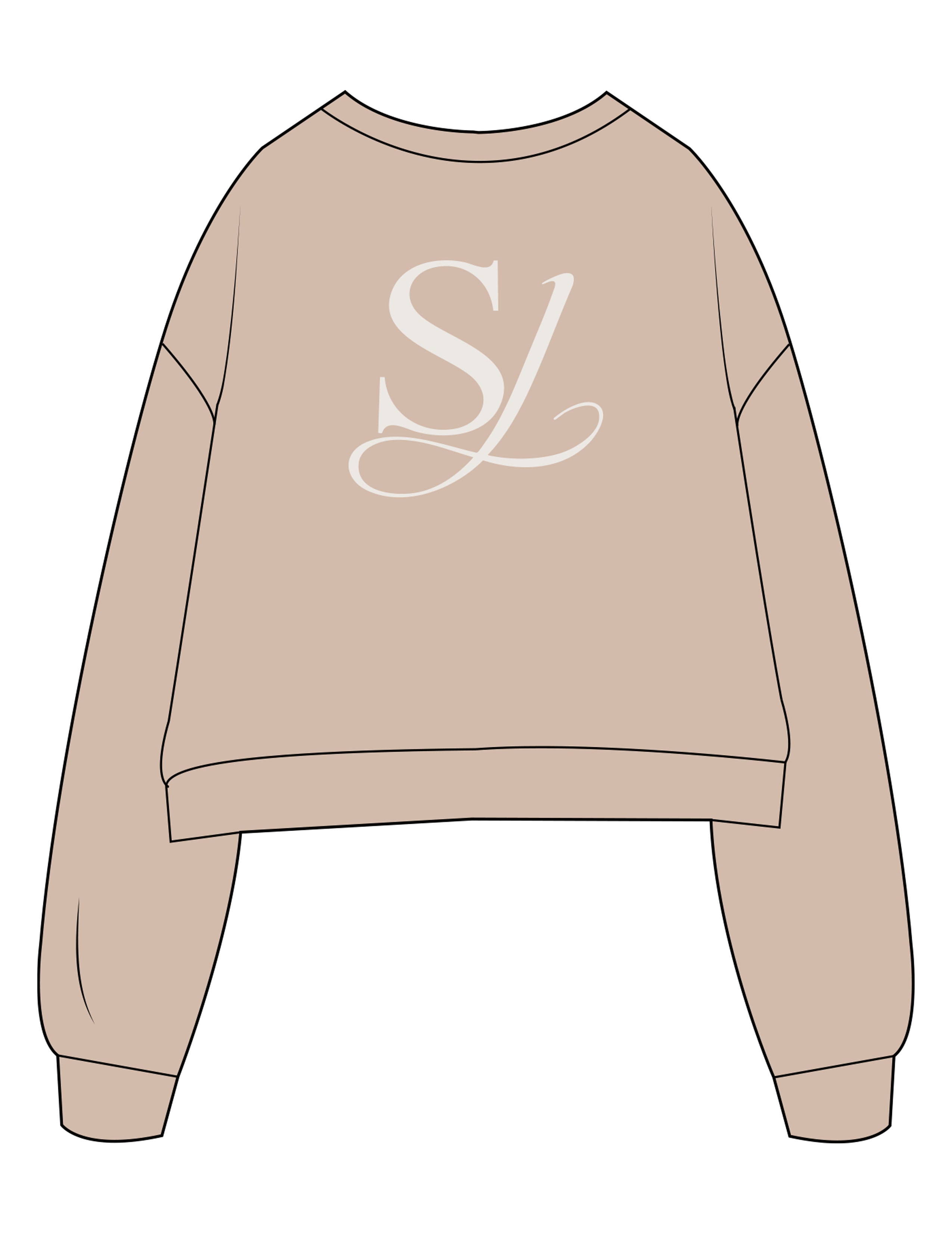 The Studio Crop - Taupe - Skulpt Lagree - Center Back - Printed - Bone