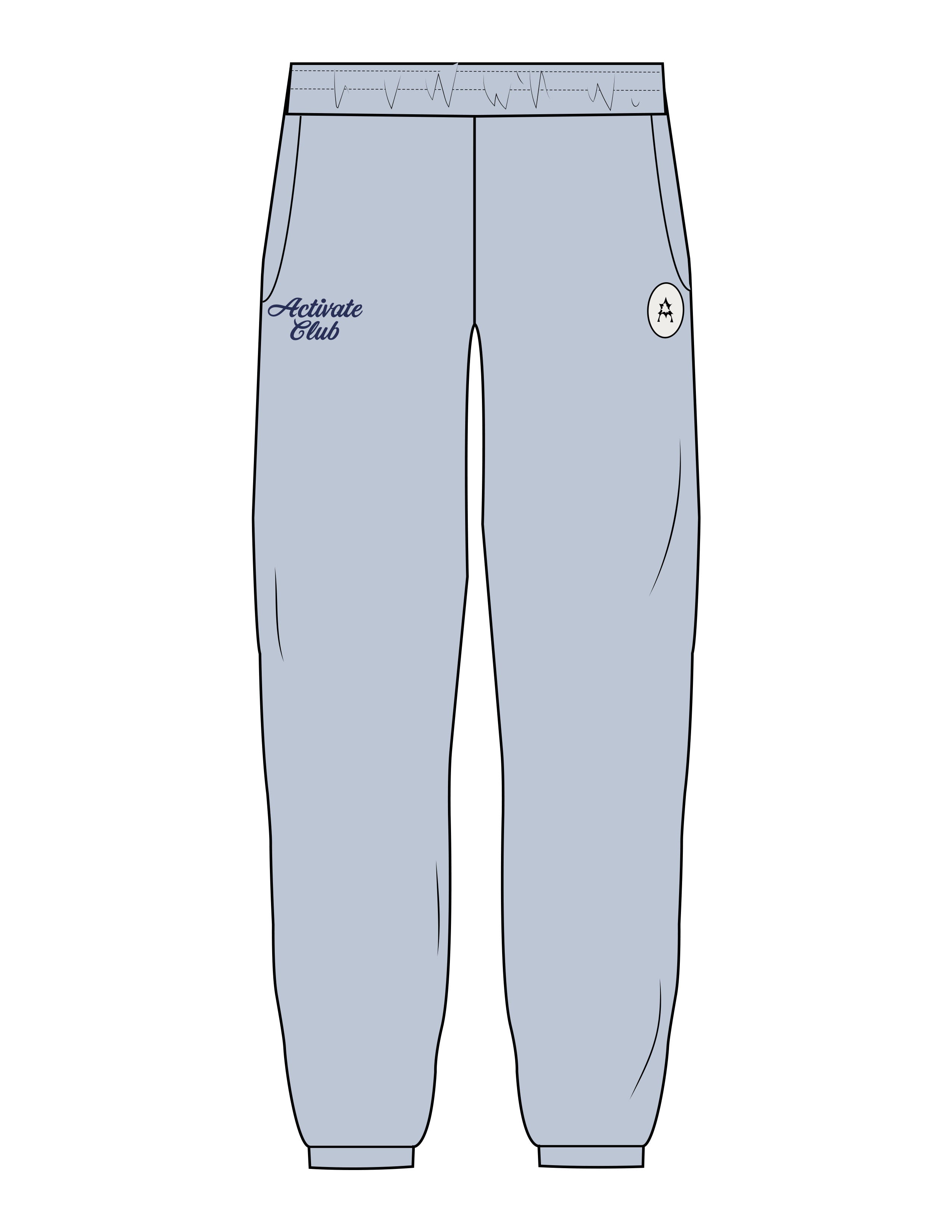 The Womens Sweatpants - Powder - Activate House - Left & Right Leg - Embroidered - Tone on Tone