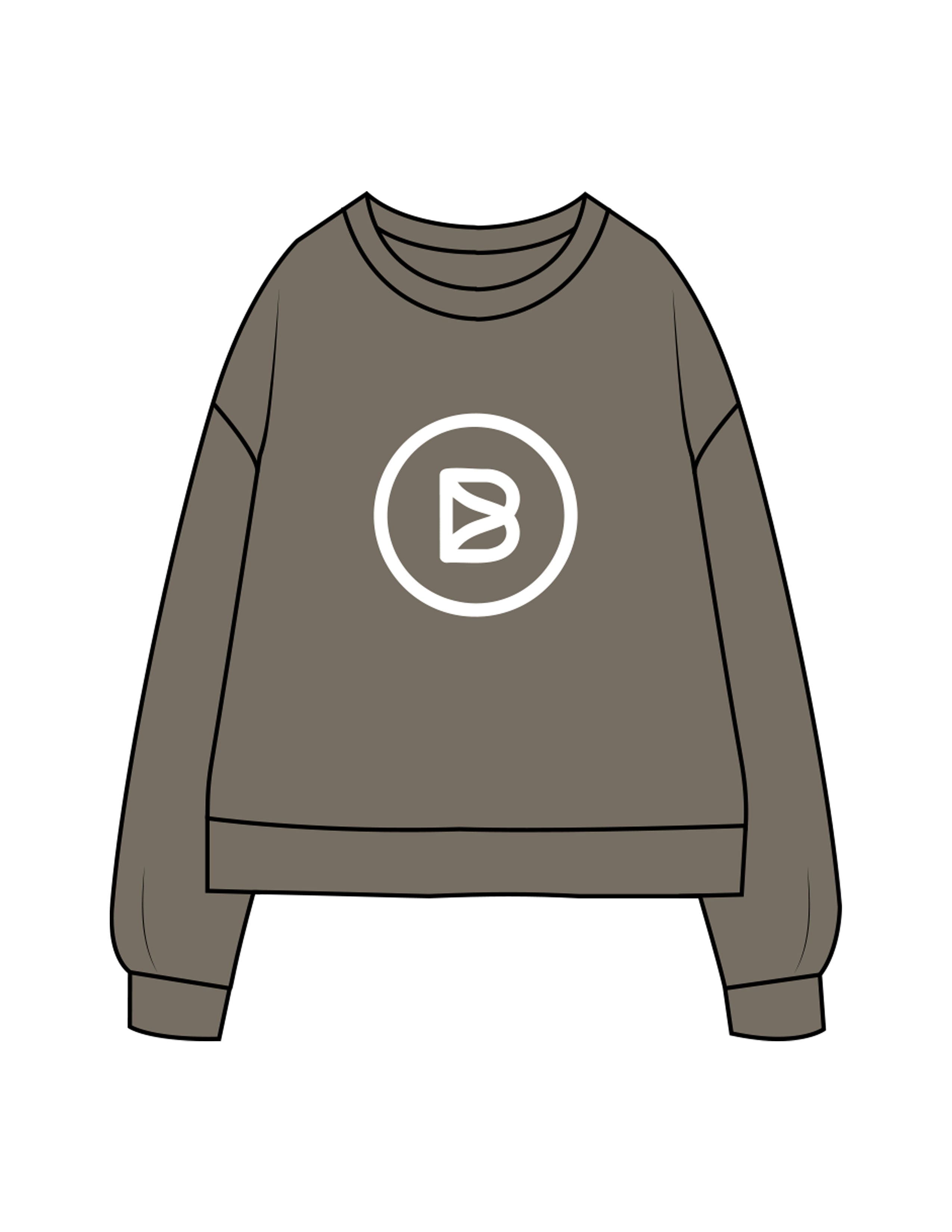 The Recycled Unisex Crewneck - Army - Bond Fitness - Center Chest Round & Upper Back - Printed - White