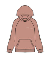 The Womens Hoodie - Clay - Coastal Core - Left Chest & Back Center - White