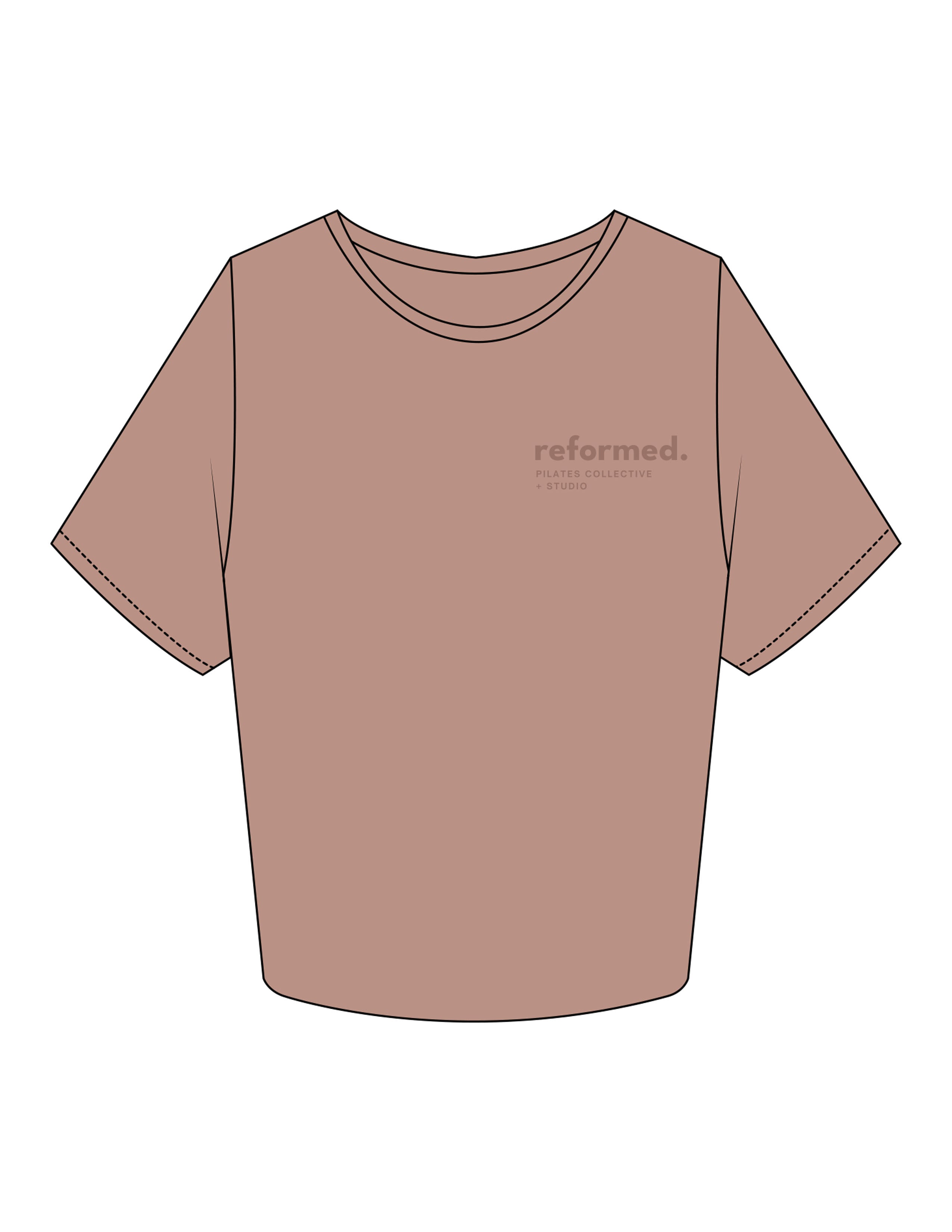 The Crop Tee - Clay - RPCS - Left Chest Stacked - Printed - Tone on Tone