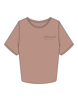 The Crop Tee - Clay - RPCS - Left Chest Stacked - Printed - Tone on Tone