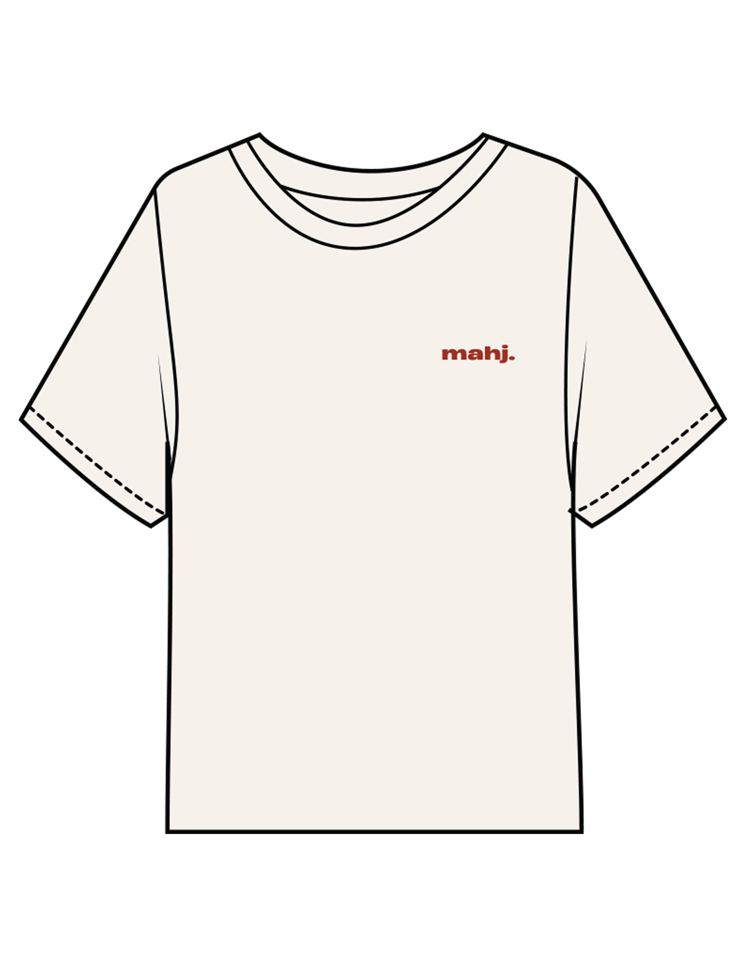 The Midweight Crop Tee - Ivory - Barnes. The Label - Left Chest & Back Joker - Printed - Full Color