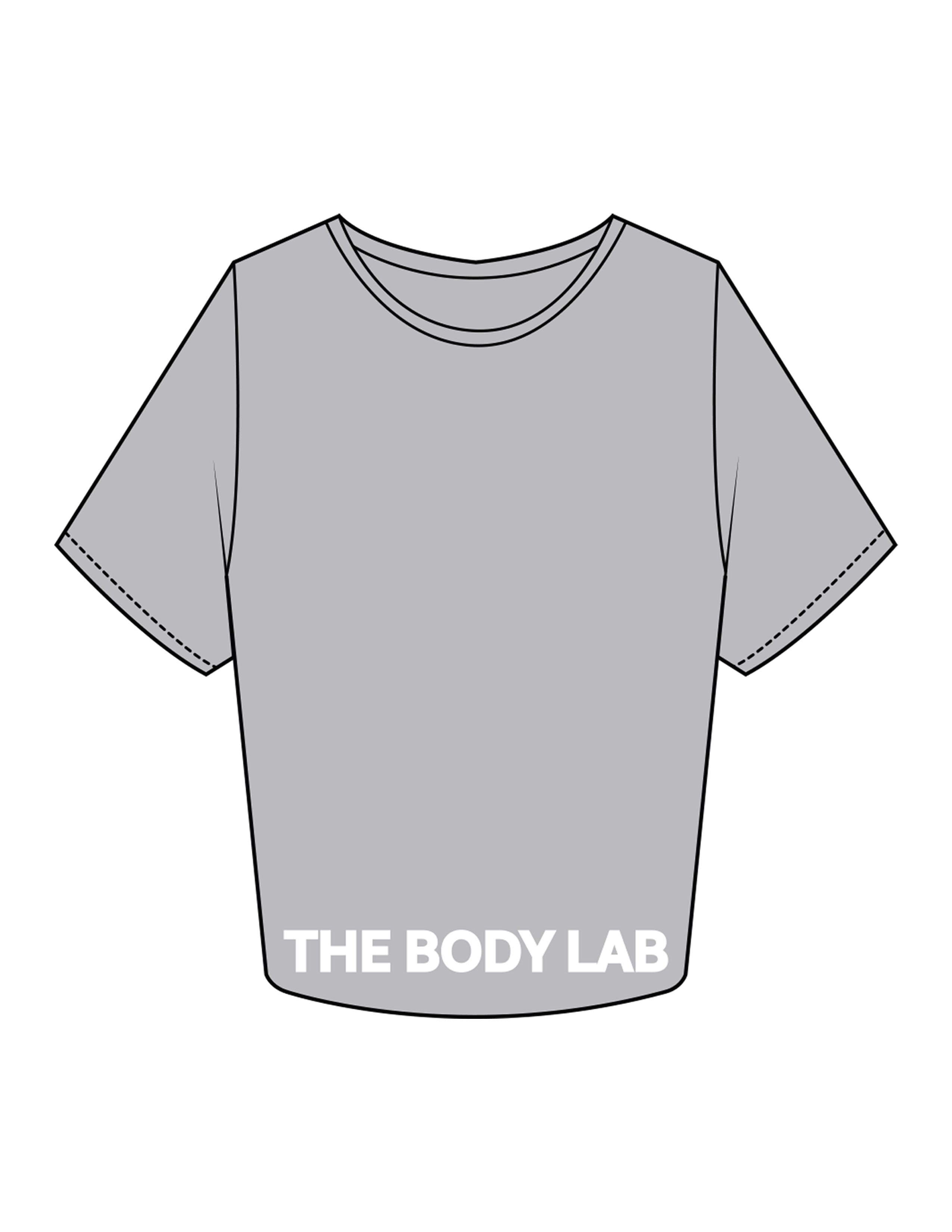 The Crop Tee - Storm - Body Lab - Bottom Front - Printed - White