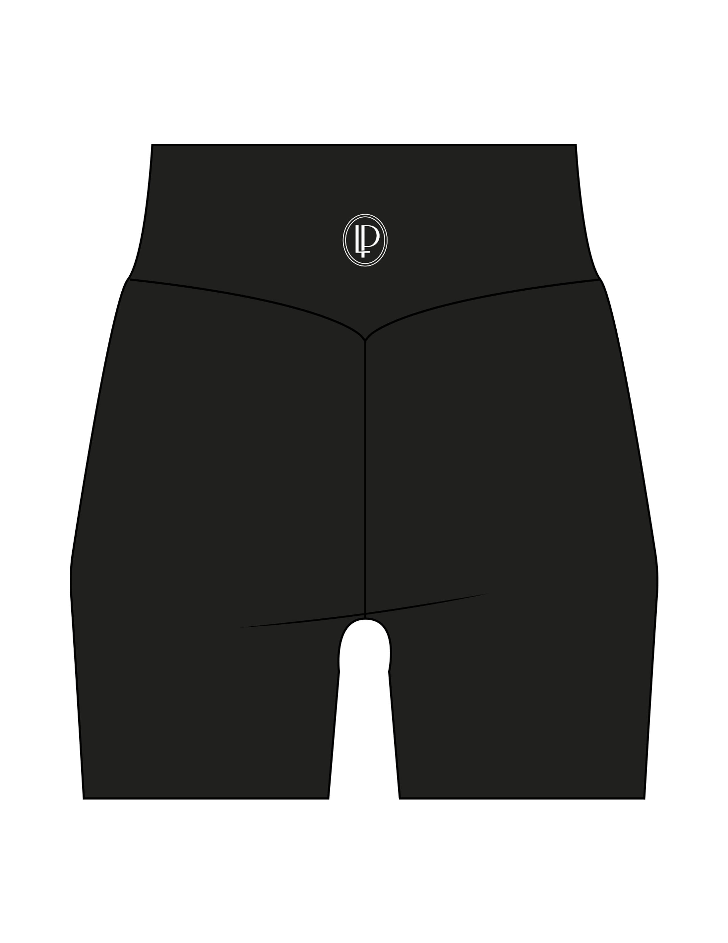 The Basic Short - Black - Lucky Penny - Back Waistline Icon - Printed - White