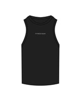 The Ribbed Full Length Tank - Black - Fitness Nook - Chest - Embroidered - White